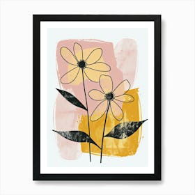 Oklahoma City Flower Market Boho Minimalist Style Art Print