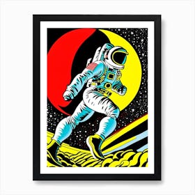 Astronaut Doing Moon Walk Comic 1 Art Print