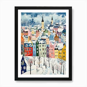 Winter Snow Nuremberg   Germany Snow Illustration Art Print
