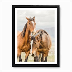 Brown Horses Art Print