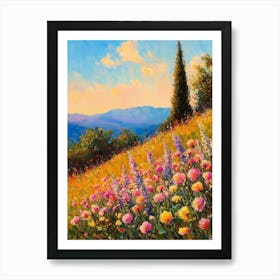 Flowers Monet Claude Impressionism Landscape Meadow Art Print