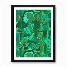 Vibrant Green Foliage of the Tropical Jungle Art Print