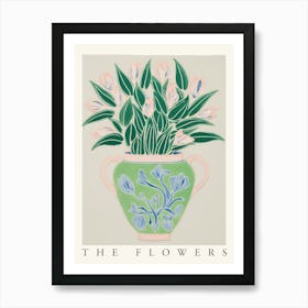 The Flowers Green Vase Art Print