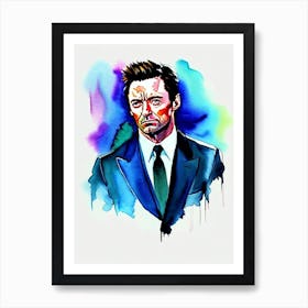 Hugh Jackman In Prisoners Watercolor Art Print