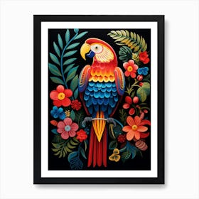 Folk Bird Illustration Macaw 1 Art Print