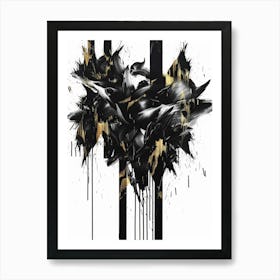 Abstract Black And Gold Painting 106 Poster