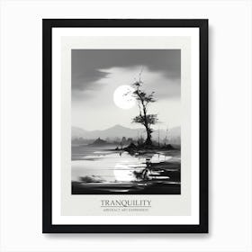Tranquility Abstract Black And White 4 Poster Art Print