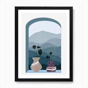 Vases In A Window Art Print