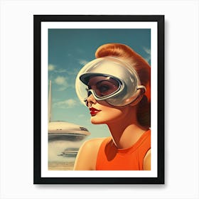 Girl Woman wearing space glasses Art Print