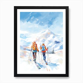 Gudauri   Georgia, Ski Resort Illustration 1 Art Print