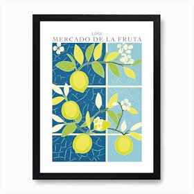 Mercado De La Fruta Lime Illustration 3 Poster Art Print