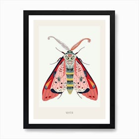 Colourful Insect Illustration Moth 14 Poster Art Print