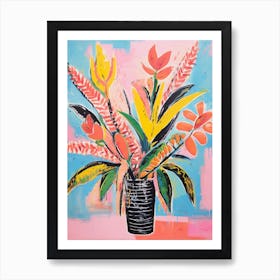 Flower Painting Fauvist Style Heliconia Art Print