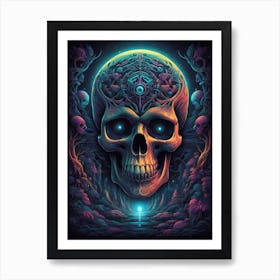 Skull Psychedelic Art 1 Art Print