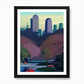 South Fulton, City Us  Pointillism Art Print