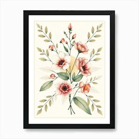 Watercolor Flowers 1 Art Print