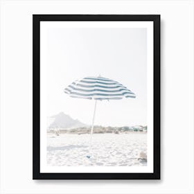 Blue And White Umbrella Art Print