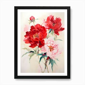 Red Peonies 2 Art Print