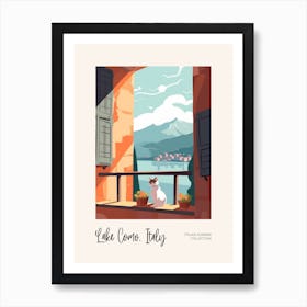 Lake Como Cat On A Window 2 Italian Summer Collection Art Print