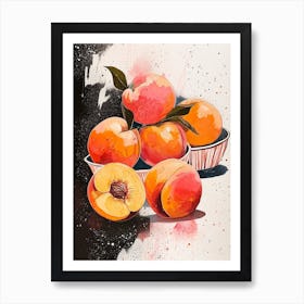 Abstract Art Deco Peach Explosion 1 Art Print