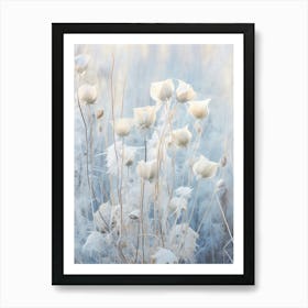 Frosty Botanical Moonflower 1 Art Print