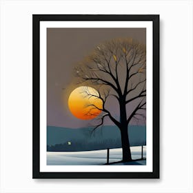 Tree In The Snow 3 Art Print