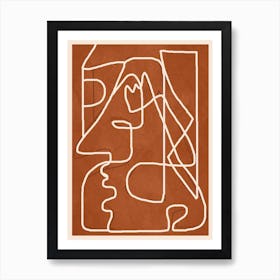 Abstract Face Sketch 3 Art Print