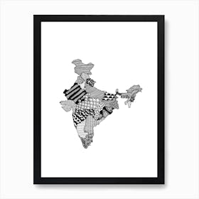 India Map Art Print