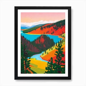 Yellowstone National Park United States Of America Abstract Colourful Art Print