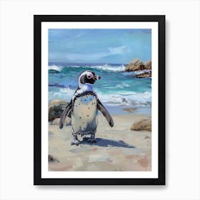 Adlie Penguin Boulders Beach Simons Town Oil Painting 1 Art Print