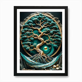 Golden Tree of Harmony 2 Art Print