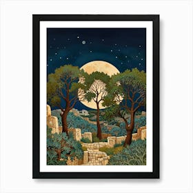 William Morris Full Moon In The Sky Art Print