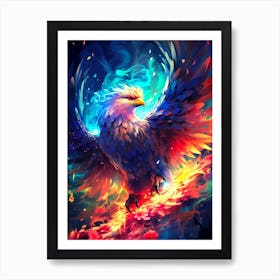 Eagle Color Lightning Art Print