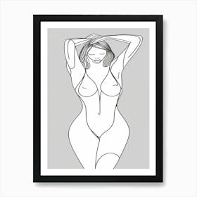 Nude Woman In A Bikini Art Print