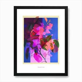 Bougainvillea 2 Neon Flower Collage Poster Art Print