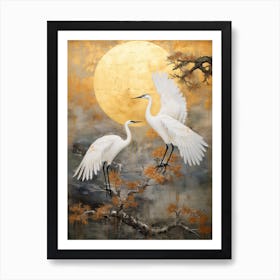 Egrets In Flight Art Print