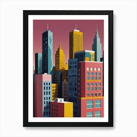 Cityscape in pastel colors Art Print