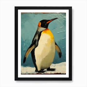 King Penguin Zavodovski Island Colour Block Painting 2 Art Print