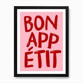 BON APPETIT RED & PINK PRINT Art Print