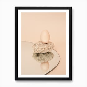 Egg On Top Of A Rock Art Print