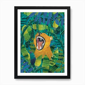Lion Roar Watercolour Jungle Art Print