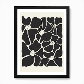 Black And White Minimalistic Florals Art Print