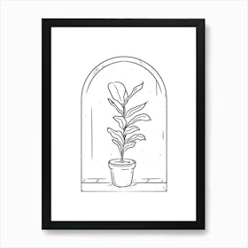 Potted Plant In The Window Art Print