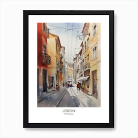 Lisbon Portugal Watercolour Travel Poster 4 Art Print