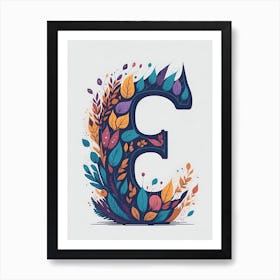 Colorful Letter E Illustration 78 Art Print