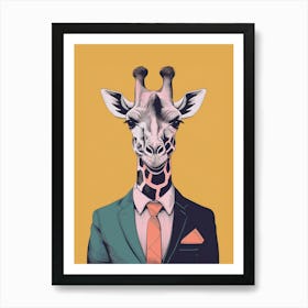 Giraffe In A Suit Art Print