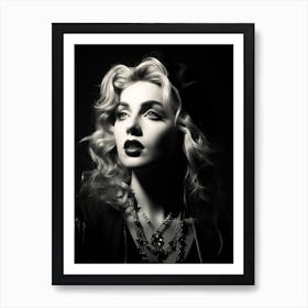 Black And White Photograph Of Madonna Art Print