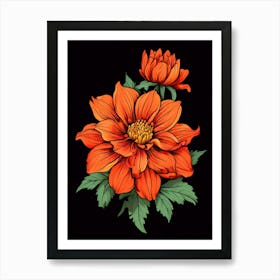 Dahlia Flower 11 Art Print