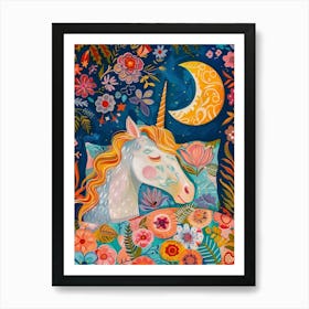 Unicorn Dreaming In Bed Fauvism Inspired 2 Art Print