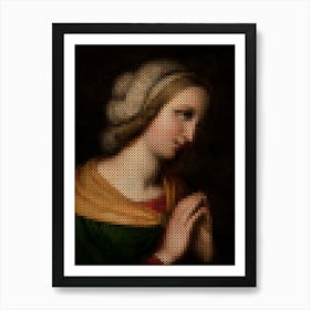 Head And Shoulders Portrait Of A Praying Woman Art Print